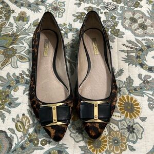 Louise et Cie Bromley Genuine Cow Hair Animal Print Bow‎ Flats Size 8.5